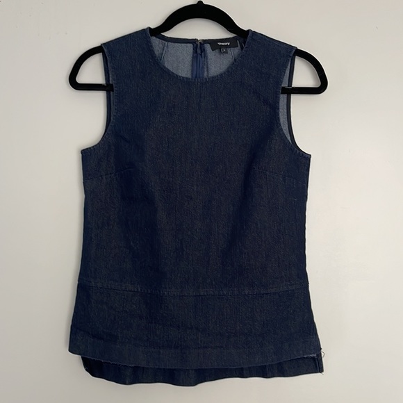 Theory Sleeveless Denim Top Size 0P - Picture 1 of 8